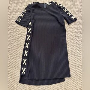 Veronica Beard pinstripe navy shift dress